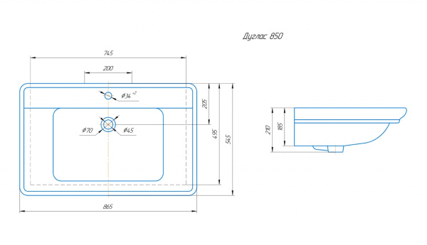 Раковина ASB-Woodline Дуглас 85 23539